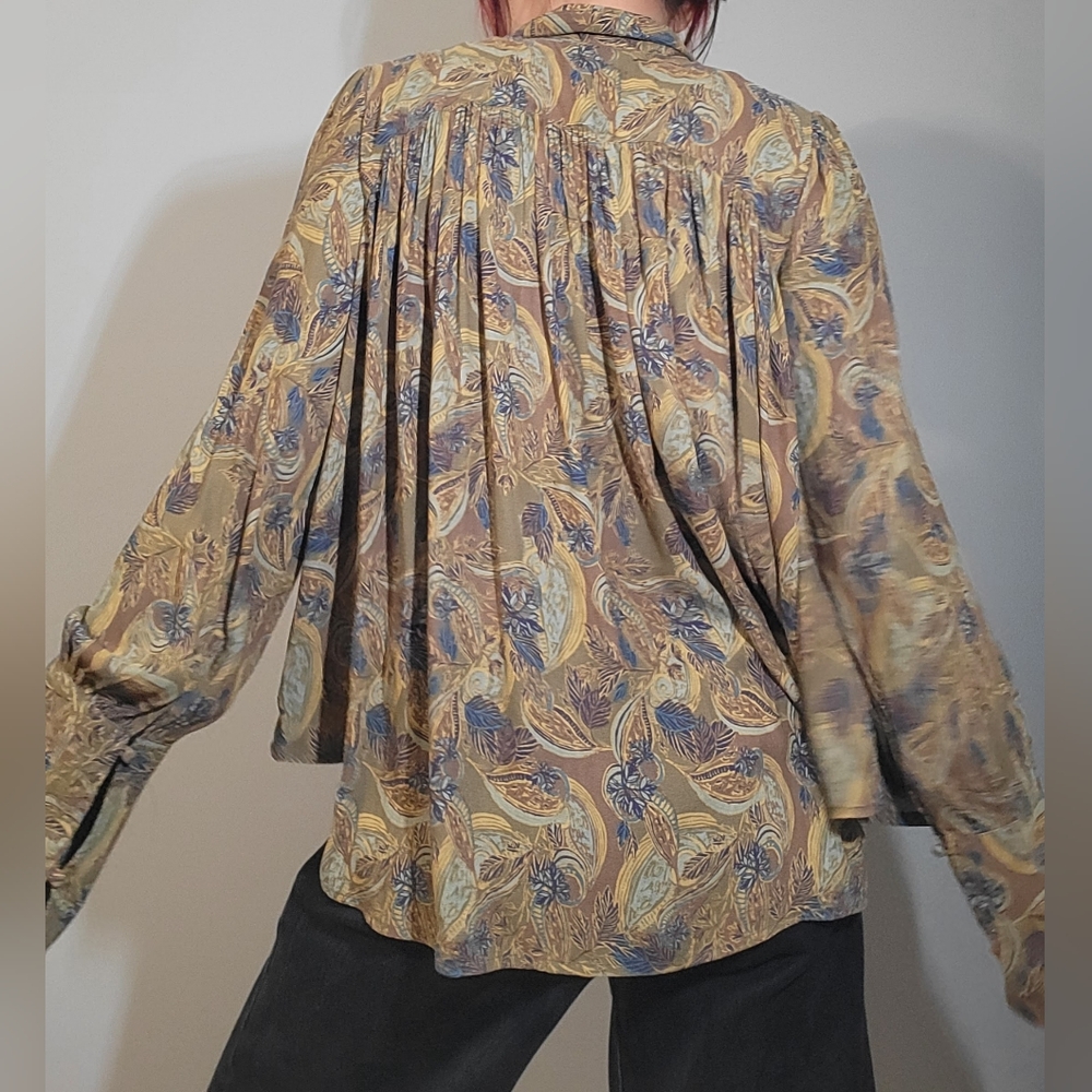 Free People Paisley Modern Muse button down Floral Blouse - Picture 4 of 10